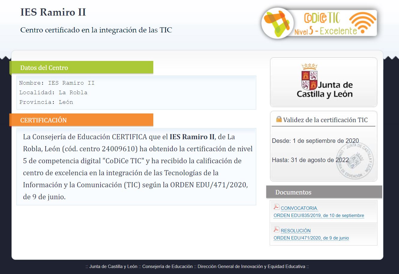 Certificación CODICE-TIC 5